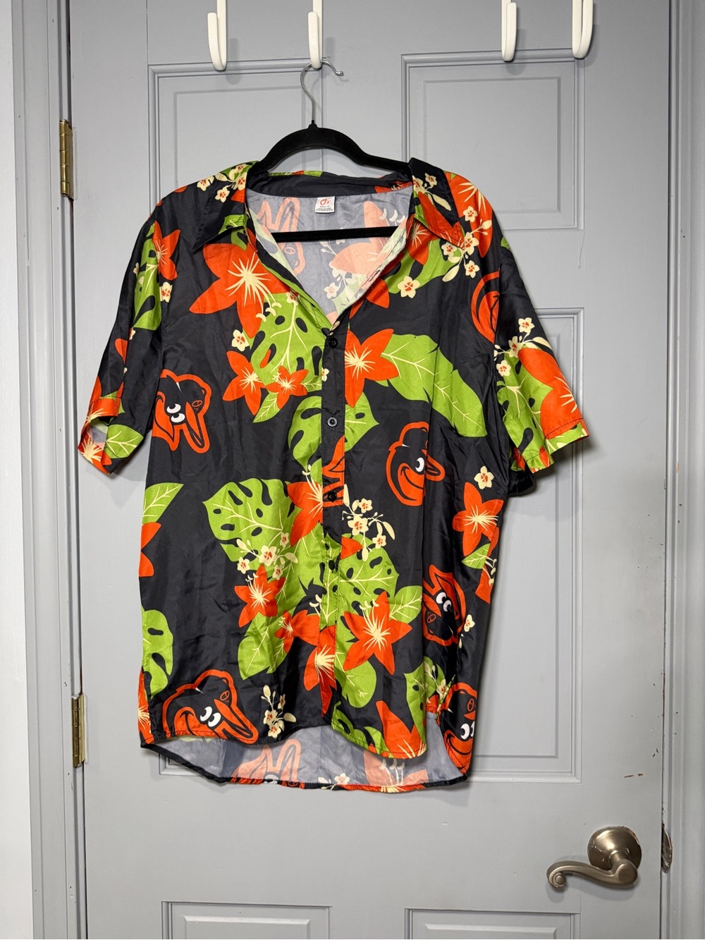 Baltimore Orioles Hawaiian Shirt Size M Bird Black SGA 2021 Baseball